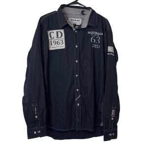 Camp David Australia Men’s Button Down Embroidered Shirt Size XL Graphic Rugby